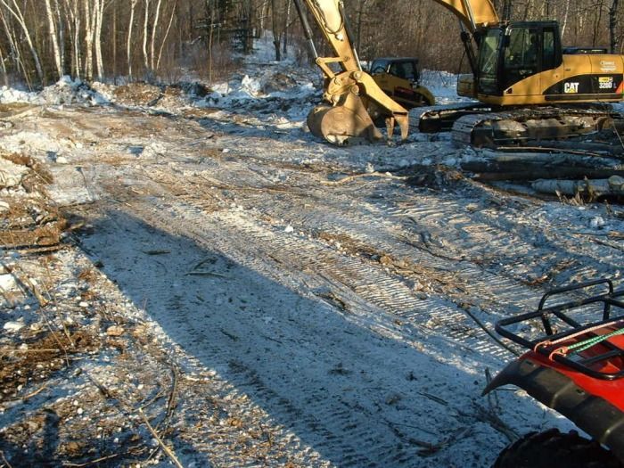 1-30-2010 preparation of the dewatering site just off the snowmobile trail