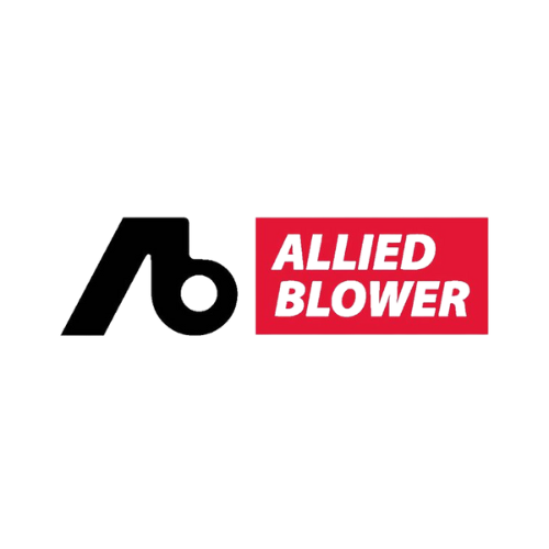 the allied blower logo is on a white background .