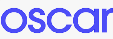 Blue lowercase “oscar” logo on a white background