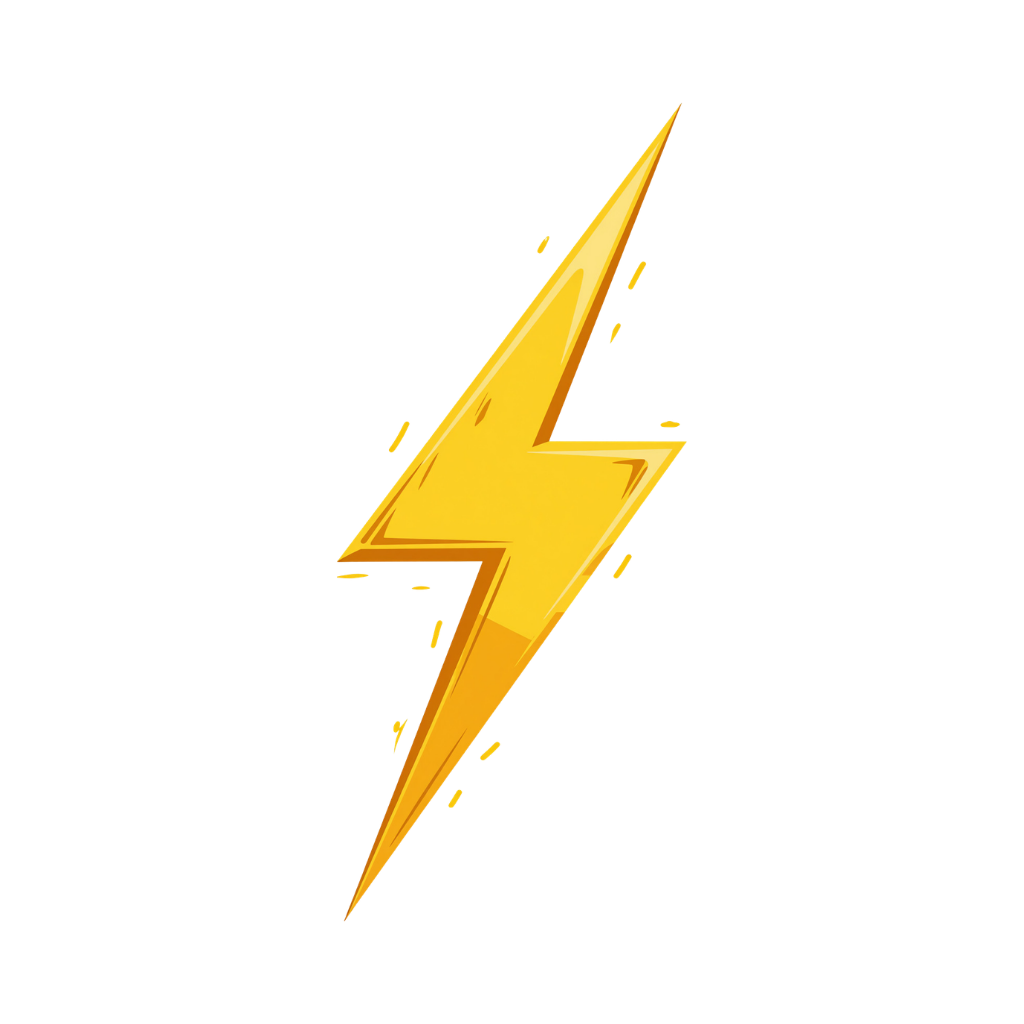 Yellow lightning bolt icon on a white background