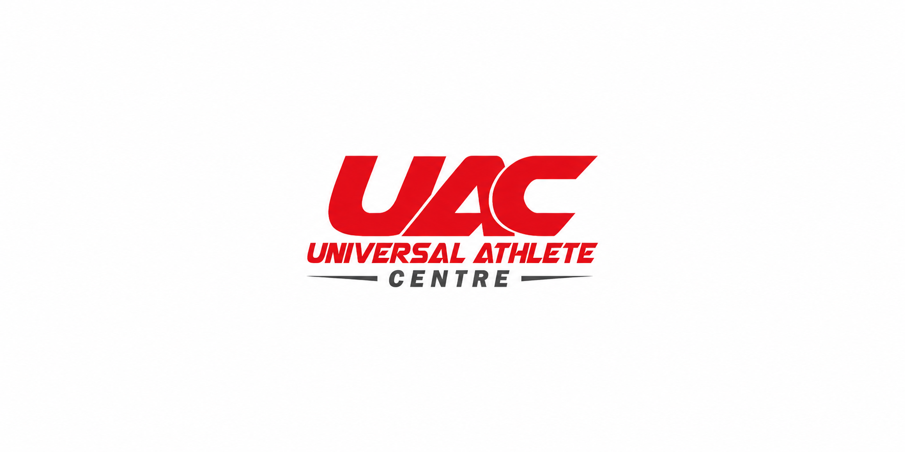 UAC Universal Athlete Centre logo in red and black on a white background