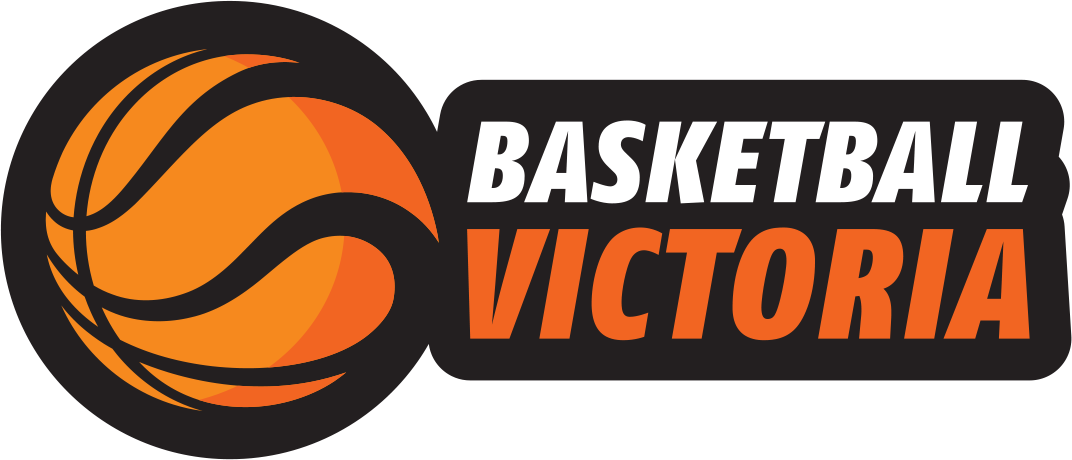 Basketball Victoria logo with orange basketball icon and black-orange text on white background