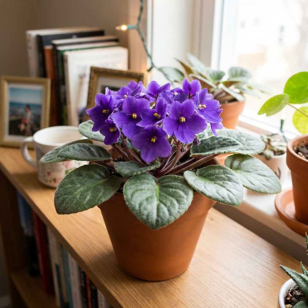 African Violet at Logan's Garden Shop at the NC Farmers Market