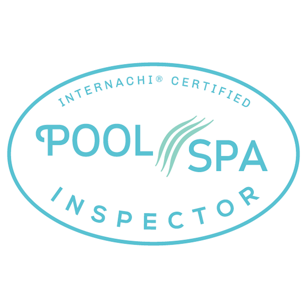 A logo for a pool spa inspector that is certified
