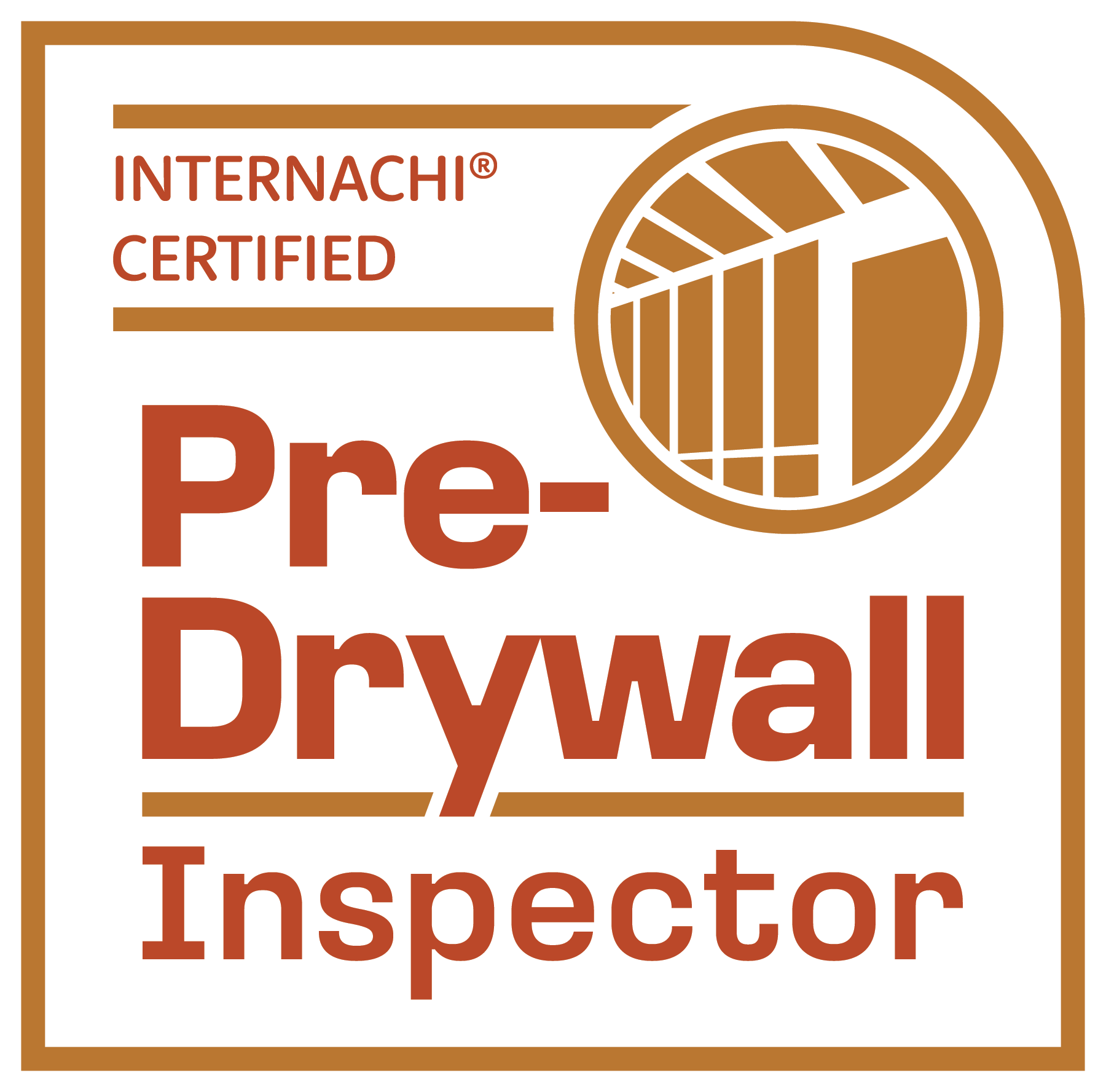 The logo for a pre-drywall inspector is a certified logo.