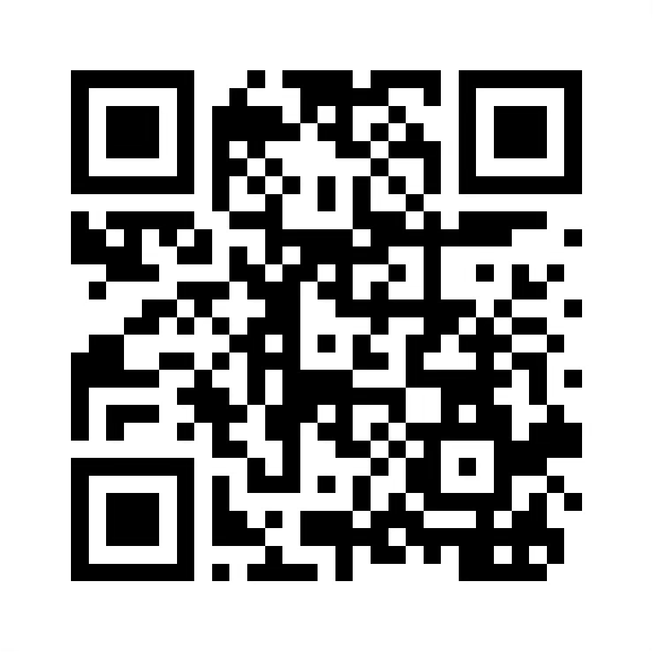 A black and white qr code on a white background.