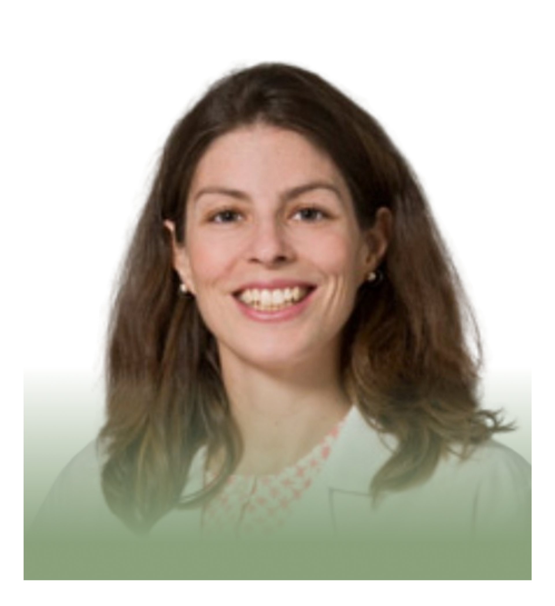 A woman with long brown hair is smiling for the camera