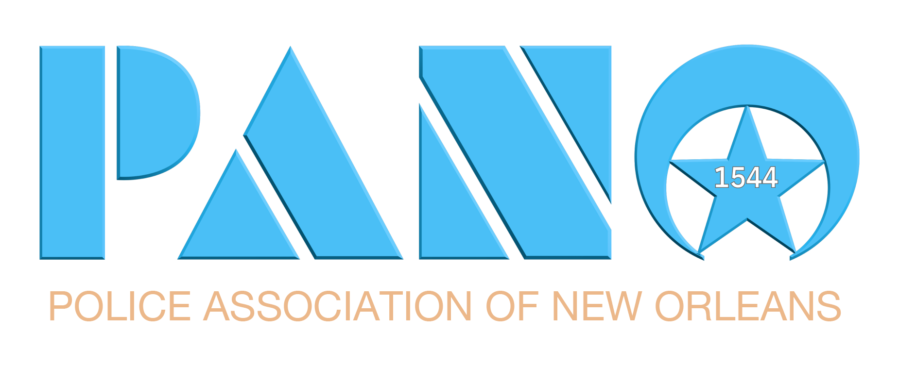 Police Association of New Orleans logo in blue and gold with a star emblem and “PANO” text