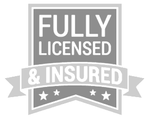A grey rectangular badge with white text reading