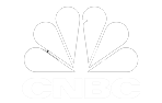 NBC logo: white peacock with six feathers above white text
