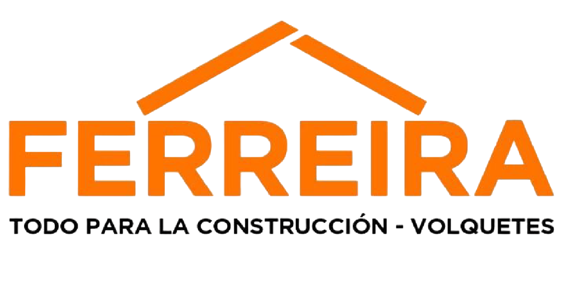 FERREIRA logo in orange with roof icon and tagline “TODO PARA LA CONSTRUCCIÓN - VOLQUETES”