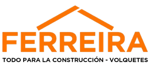 FERREIRA logo in orange with roof icon and tagline “TODO PARA LA CONSTRUCCIÓN - VOLQUETES”