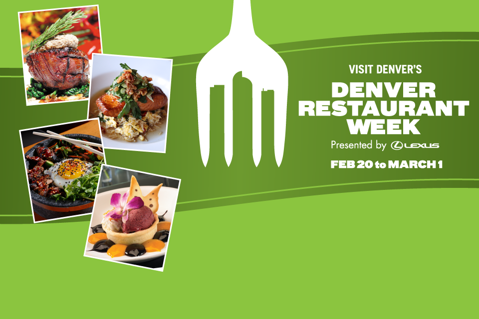 an advertisement for denver restaurant week presented by lexus
