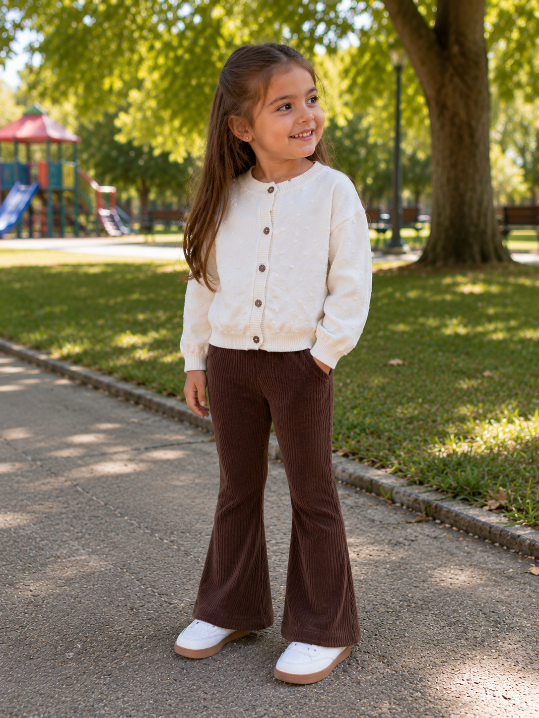 Calza corderoy de plush beige