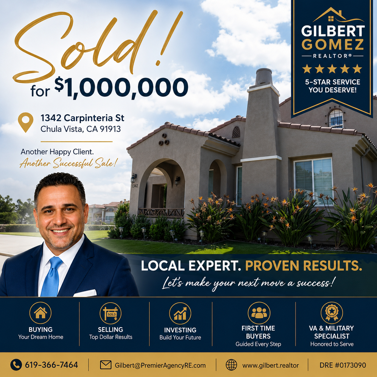 sold property by Gilbert Gomez Realtor Otay ranch montecito