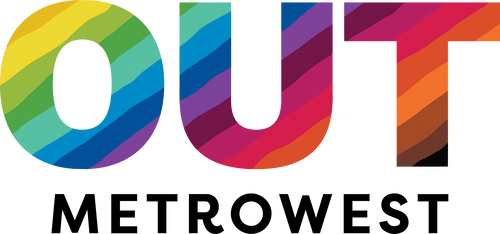 Logo for Out MetroWest, text 