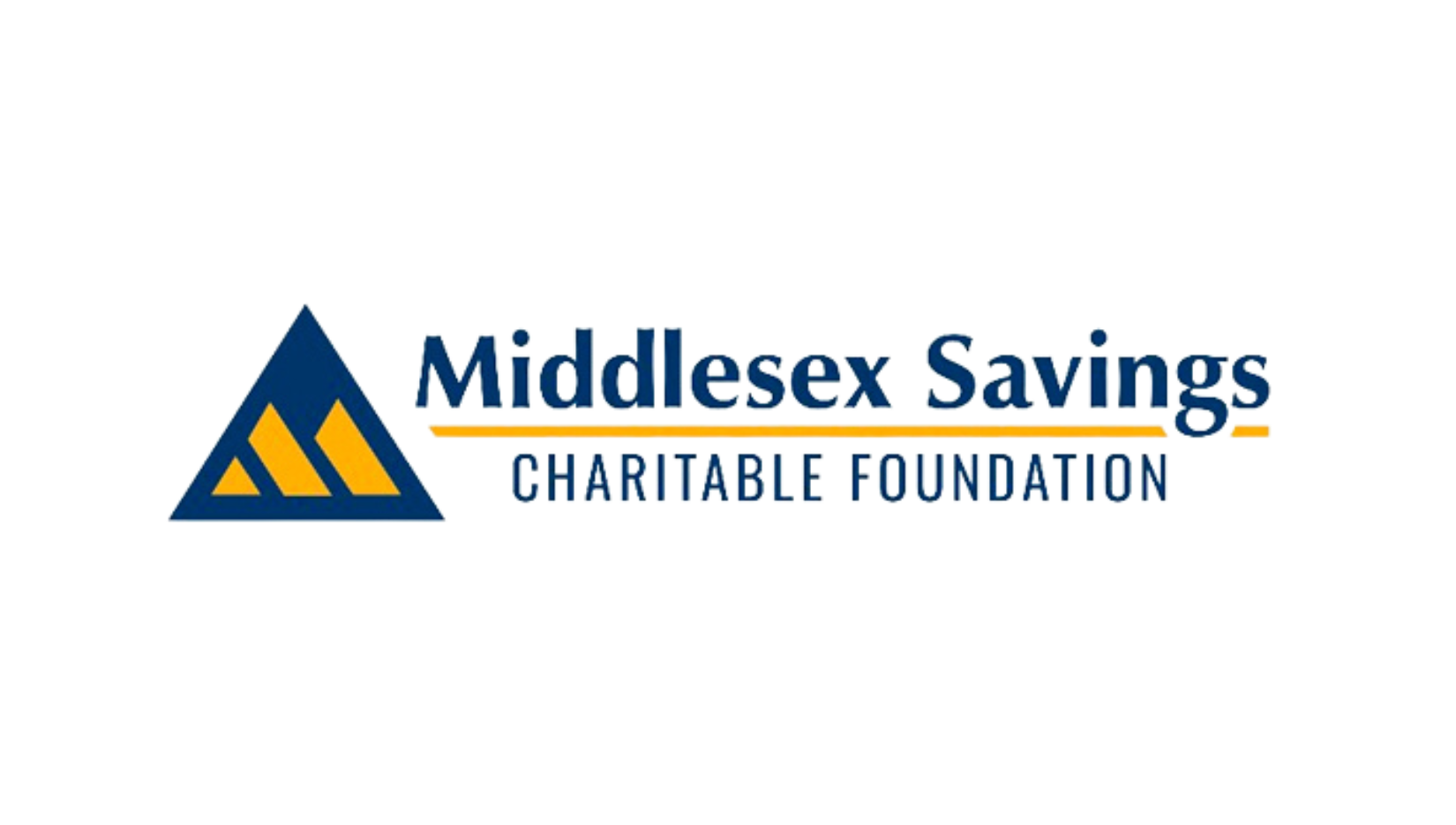 Logo for Middlesex Savings Charitable Foundation. Features a blue and yellow mountain graphic with accompanying text.