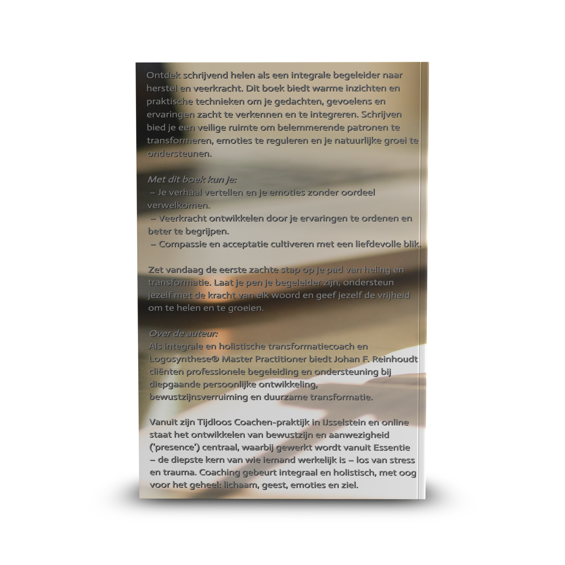 Boek cover voorkant - schrijvend helen - Johan F. Reinhoudt