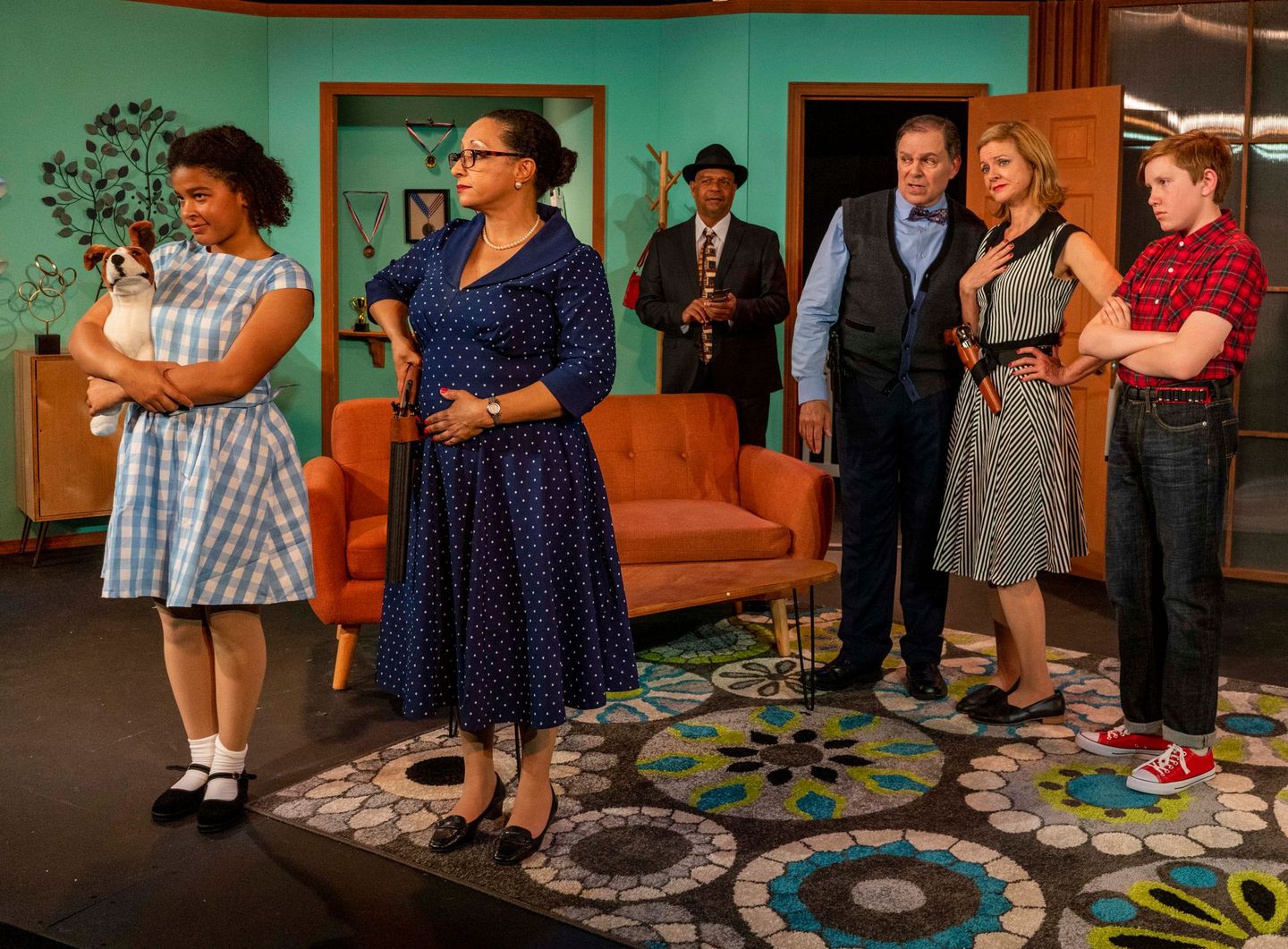 The cast of The Roustabouts Theatre Co.'s production of gUnTOPIA
