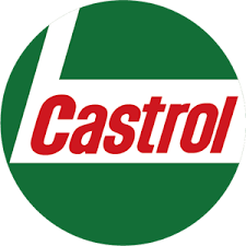 A castrol logo in a green and white circle