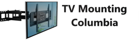TV mounted on a wall with text that says