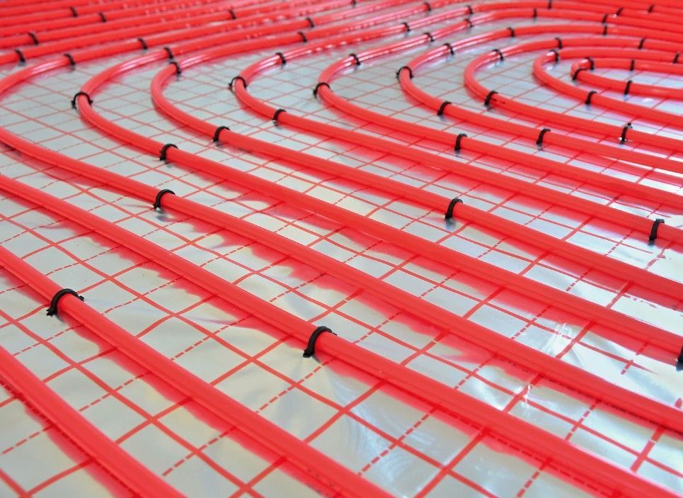 Zest Underfloor Heating Birmingham - completed run of water underfloor heating pipes