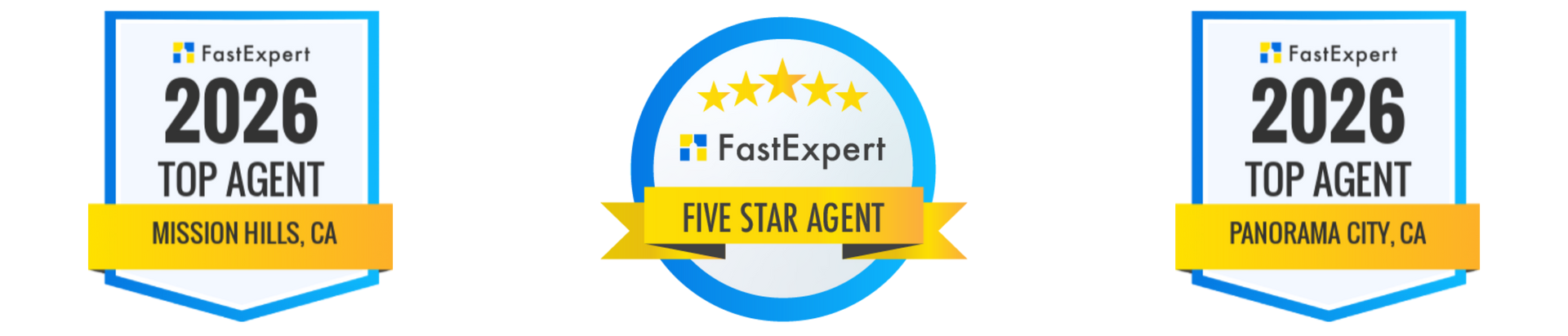 Racquel Wilder Realty FastExpert five-star agent badge.