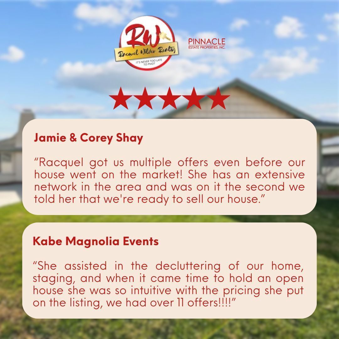 5-star Google reviews from clients of Racquel Wilder Realty following successful home sales in Santa Clarita.