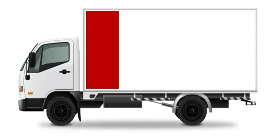 Minimum-loaded delivery truck.