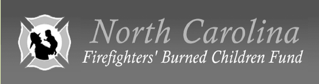 North Carolina Firefighters' Burned Children Fund. Includes a firefighter's cross with silhouettes of a person & child.
