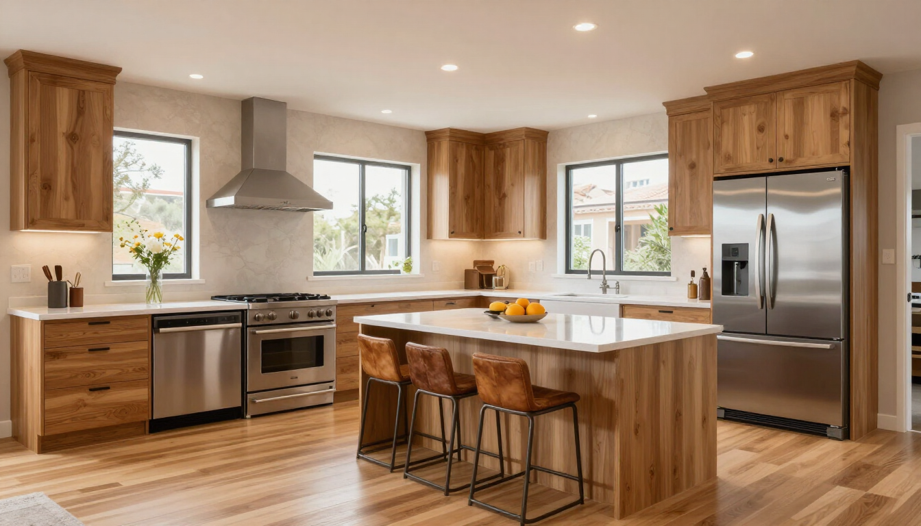 Modern vacation rental kitchen with a clean and welcoming design.