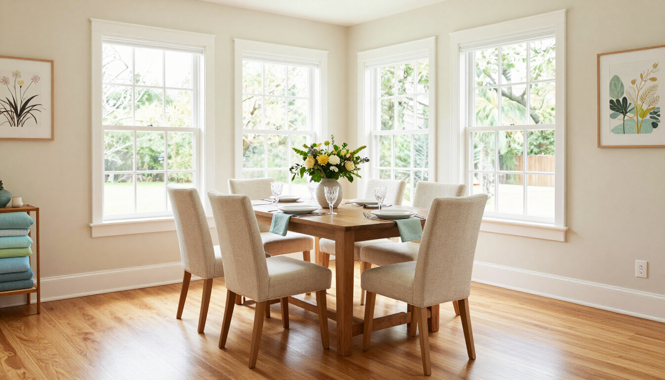 Dining area in a family-friendly vacation home.