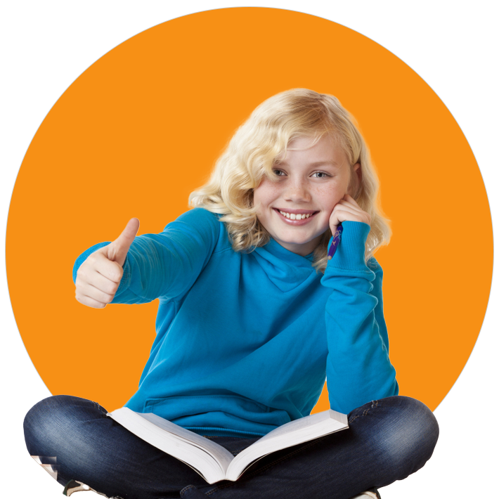 Happy Schoolgirl Sitting with Books | Raynham, MA | Sunflower Development Center LLC Happy Schoolgirl Sitting with Books | Raynham, MA | Sunflower Development Center LLC