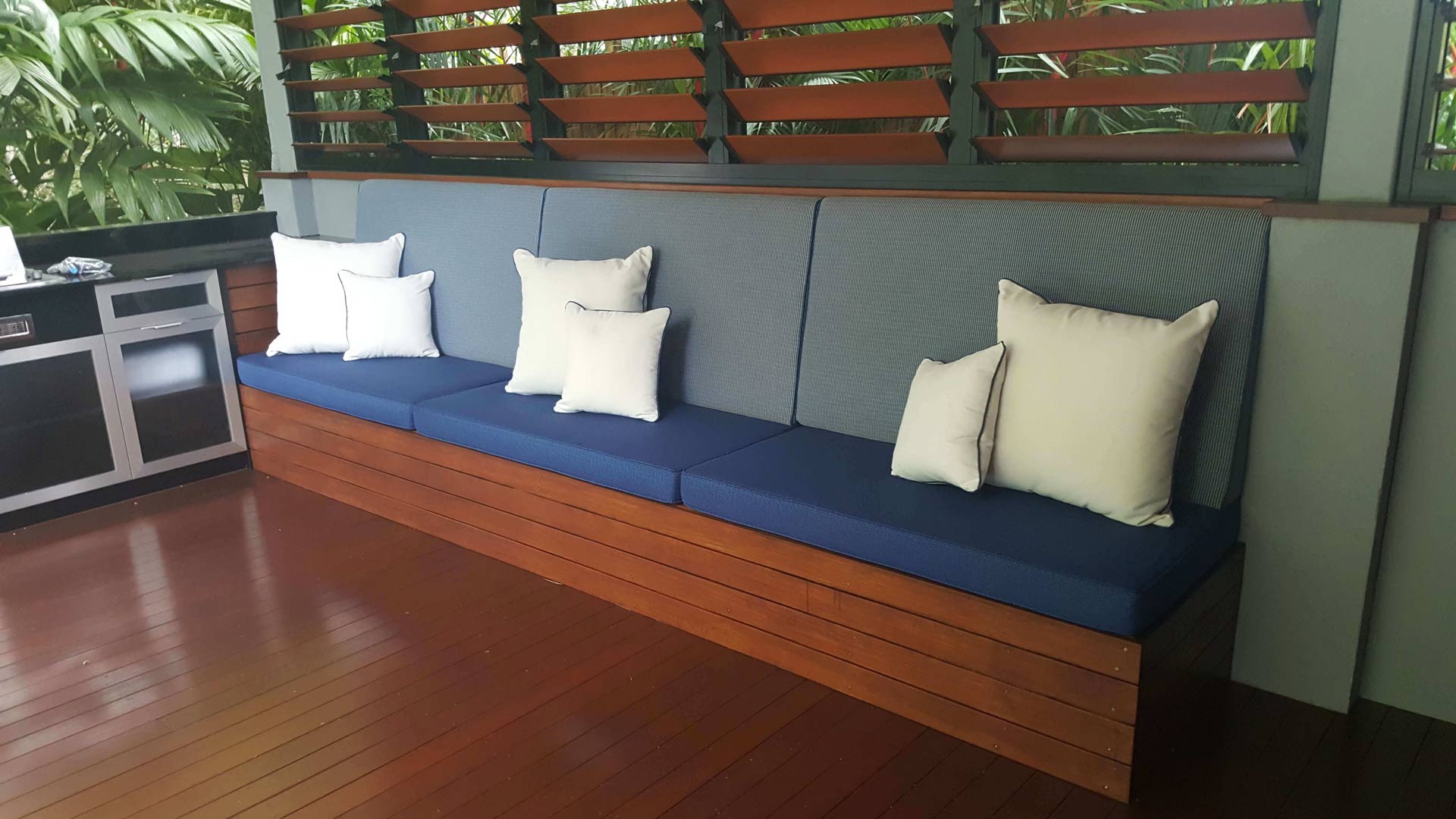 Sofa with Pillows — Coastal Coverings In Smithfield, QLD
