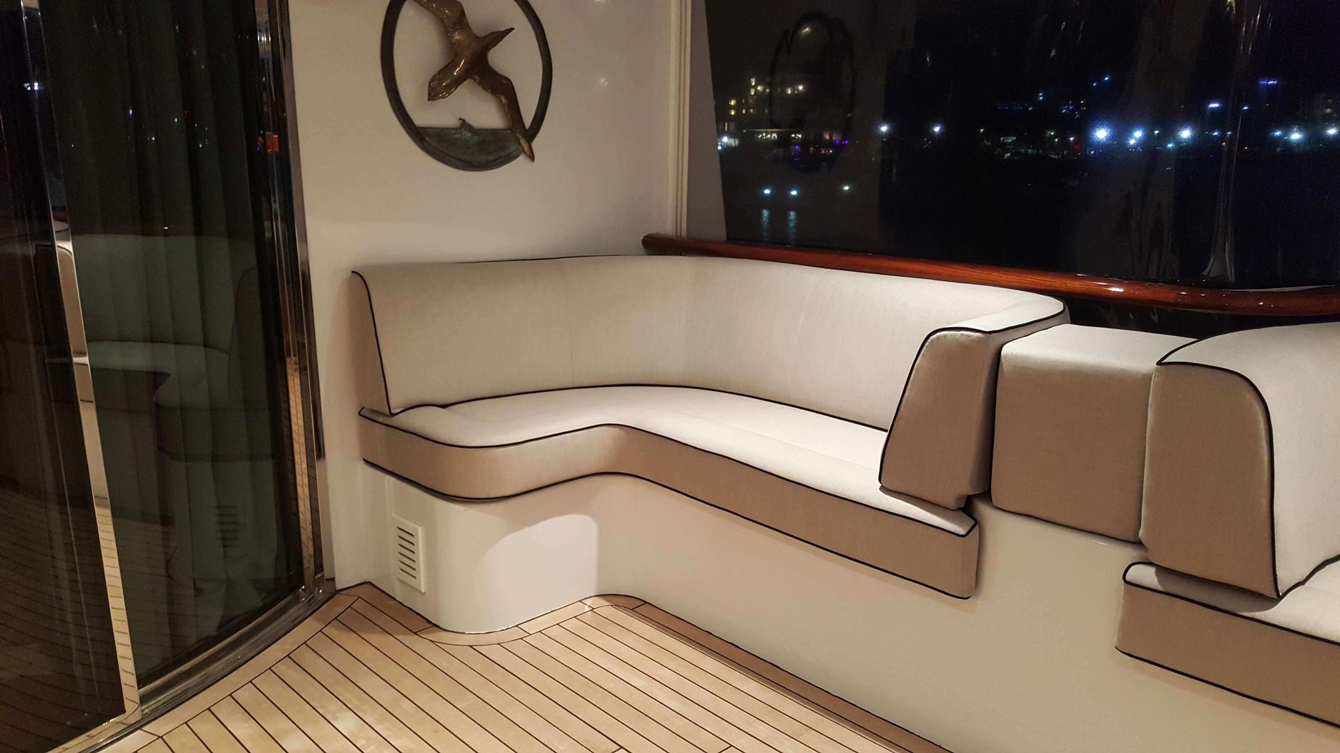 Couch on the Boat — Coastal Coverings In Smithfield, QLD