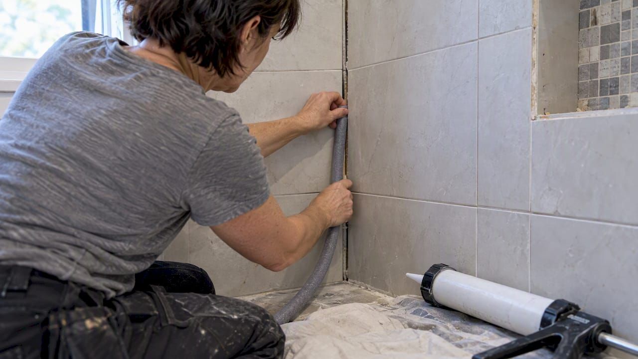 Backer rod in shower joint
