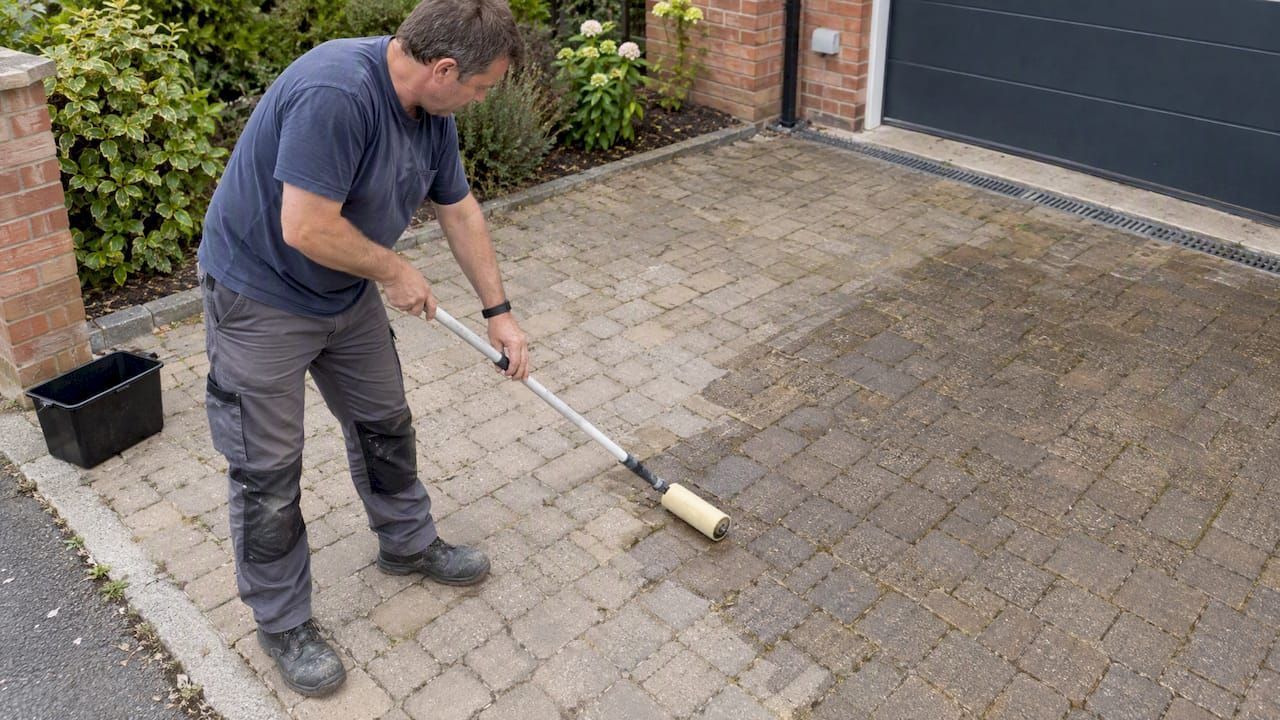 Before and after paver restoration