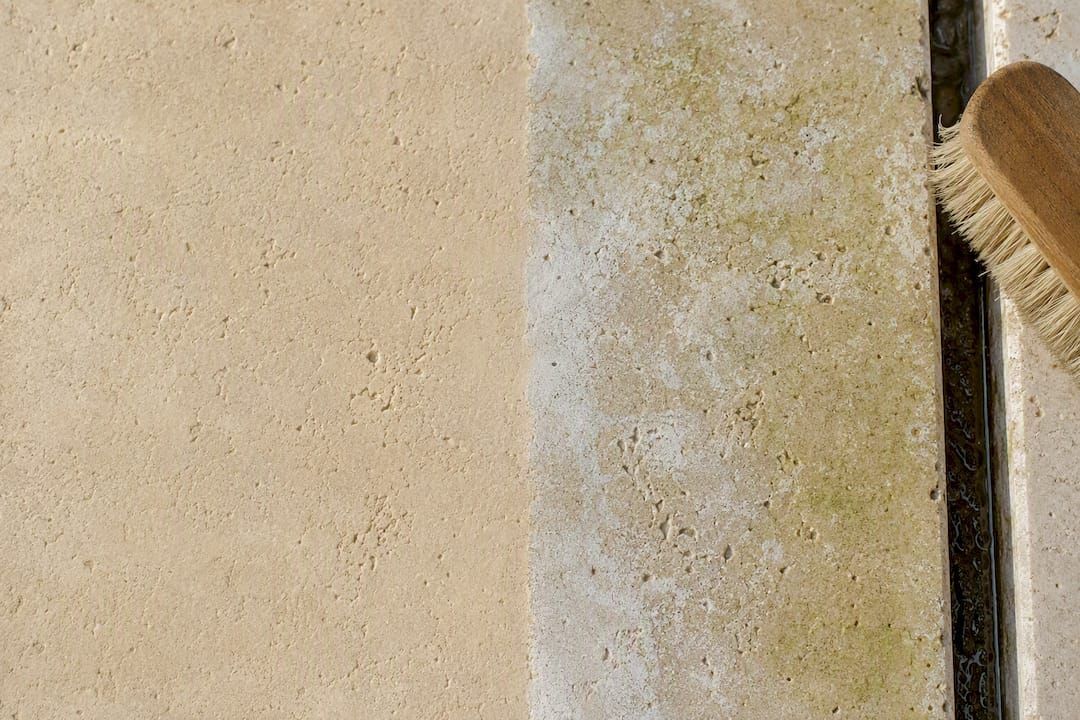 Breathable sealer on limestone patio
