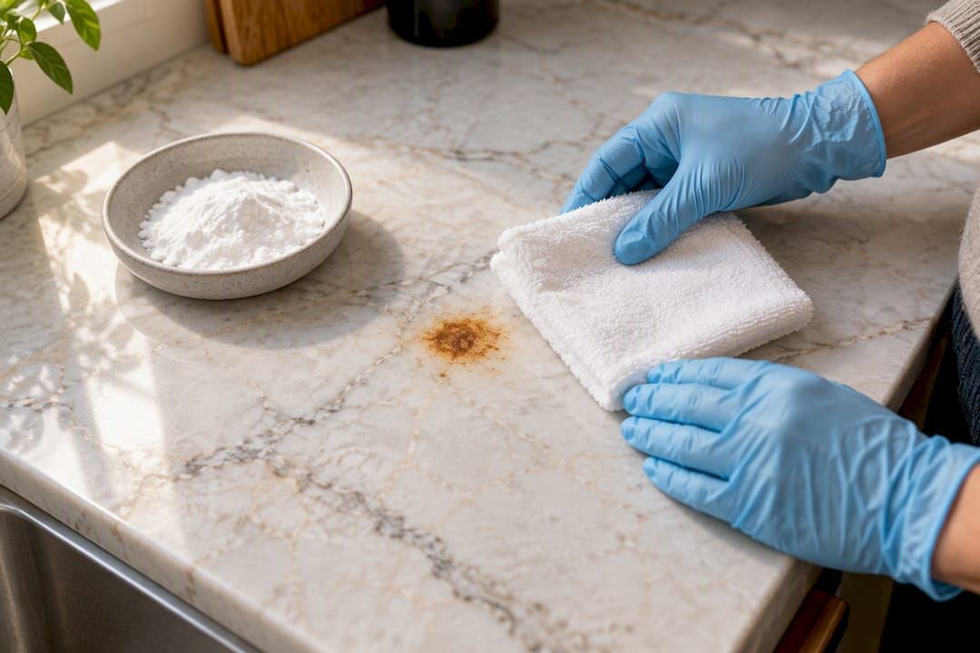 Clean quartzite countertop