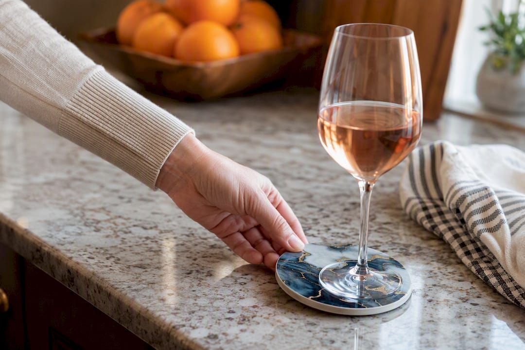 Cleaning a marble countertop spill