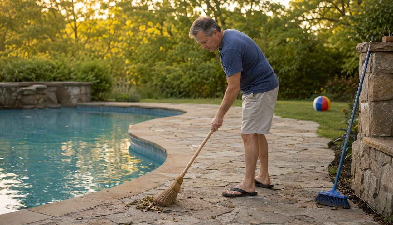 Cleaning pool coping stone
