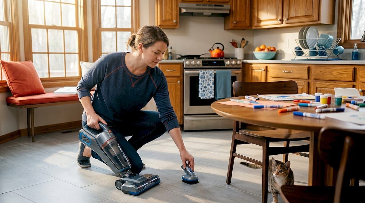Damp mopping for cleaner indoor air