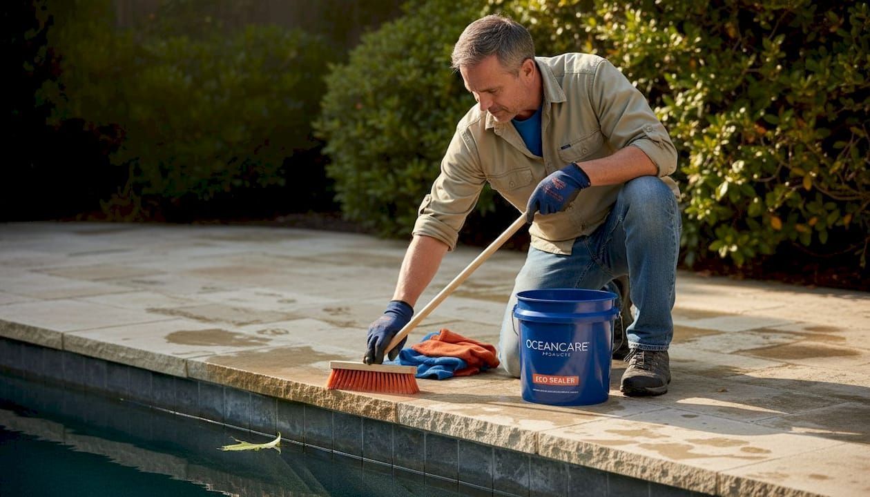 Eco-friendly pool tile and stone care