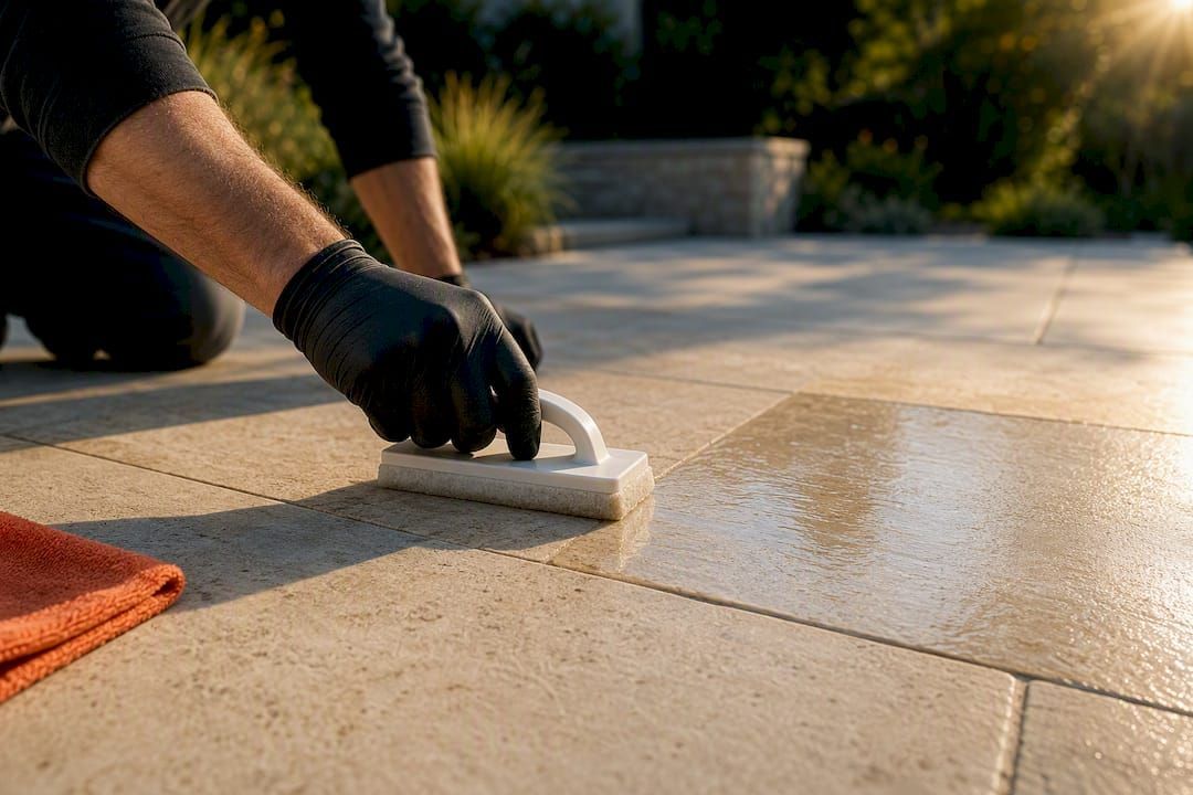 Limestone patio sealing