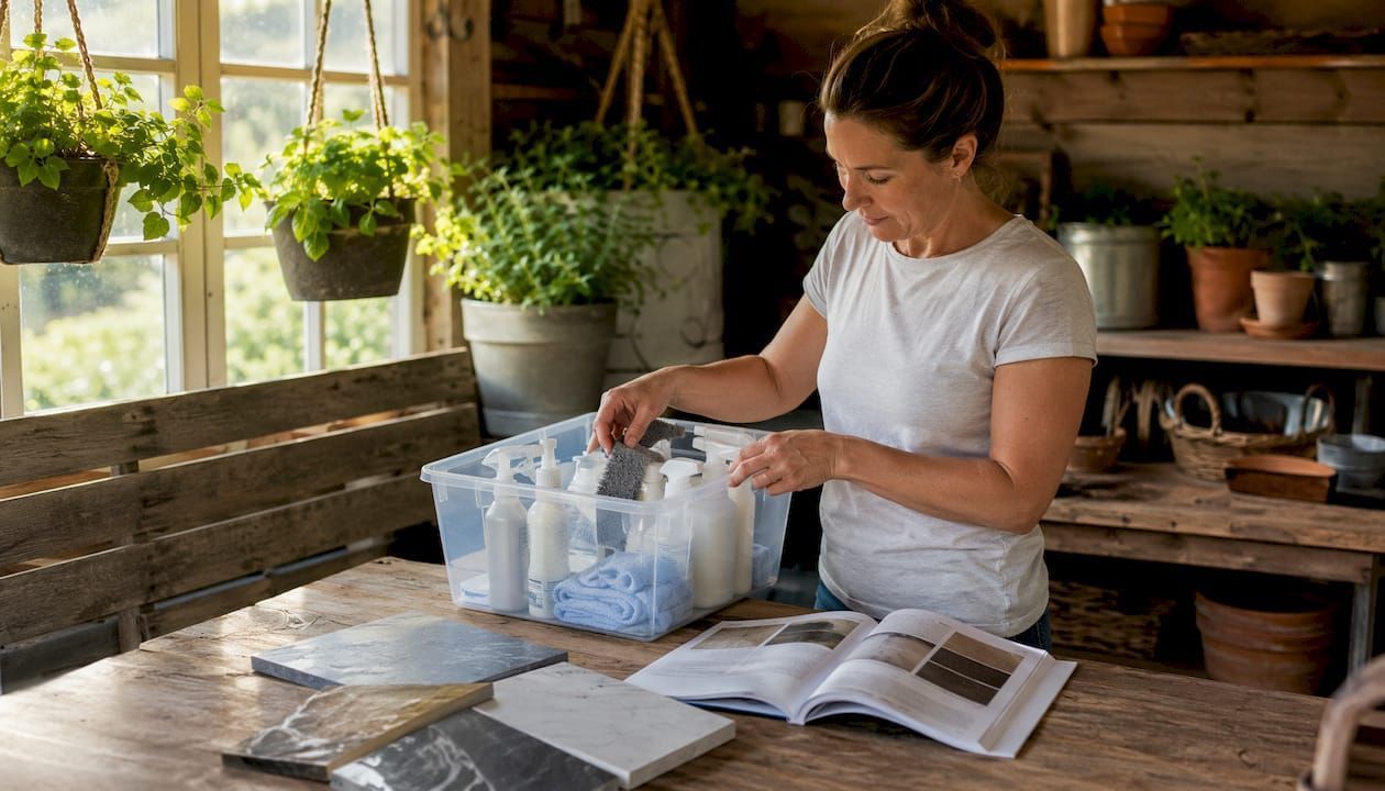 Natural stone maintenance kit