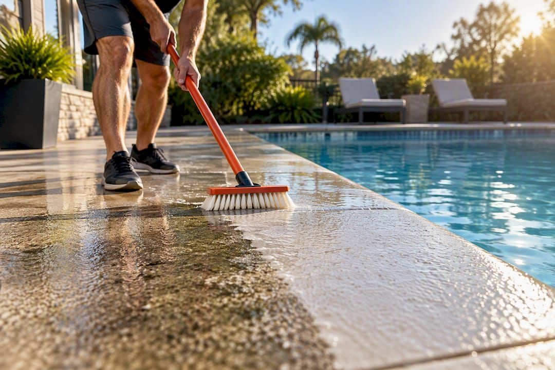 Pool deck cleaning