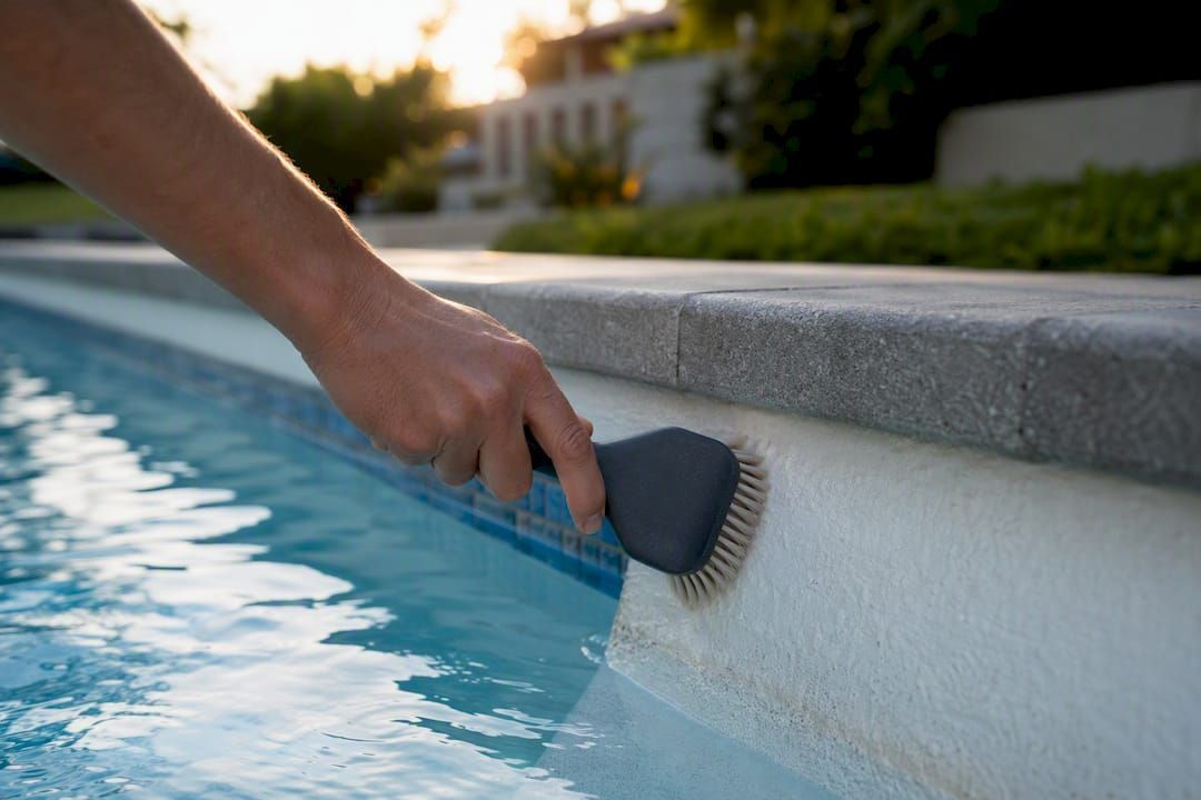 Pool plaster with calcium nodules