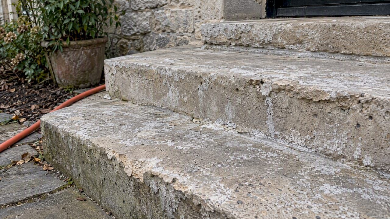 Rinsing salt residue from natural stone