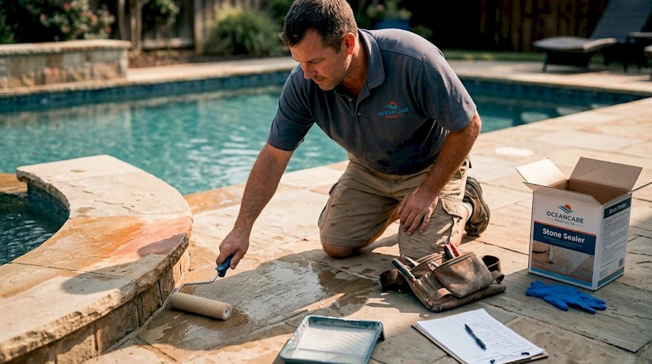 Safe cleaning for pool tiles and stone
