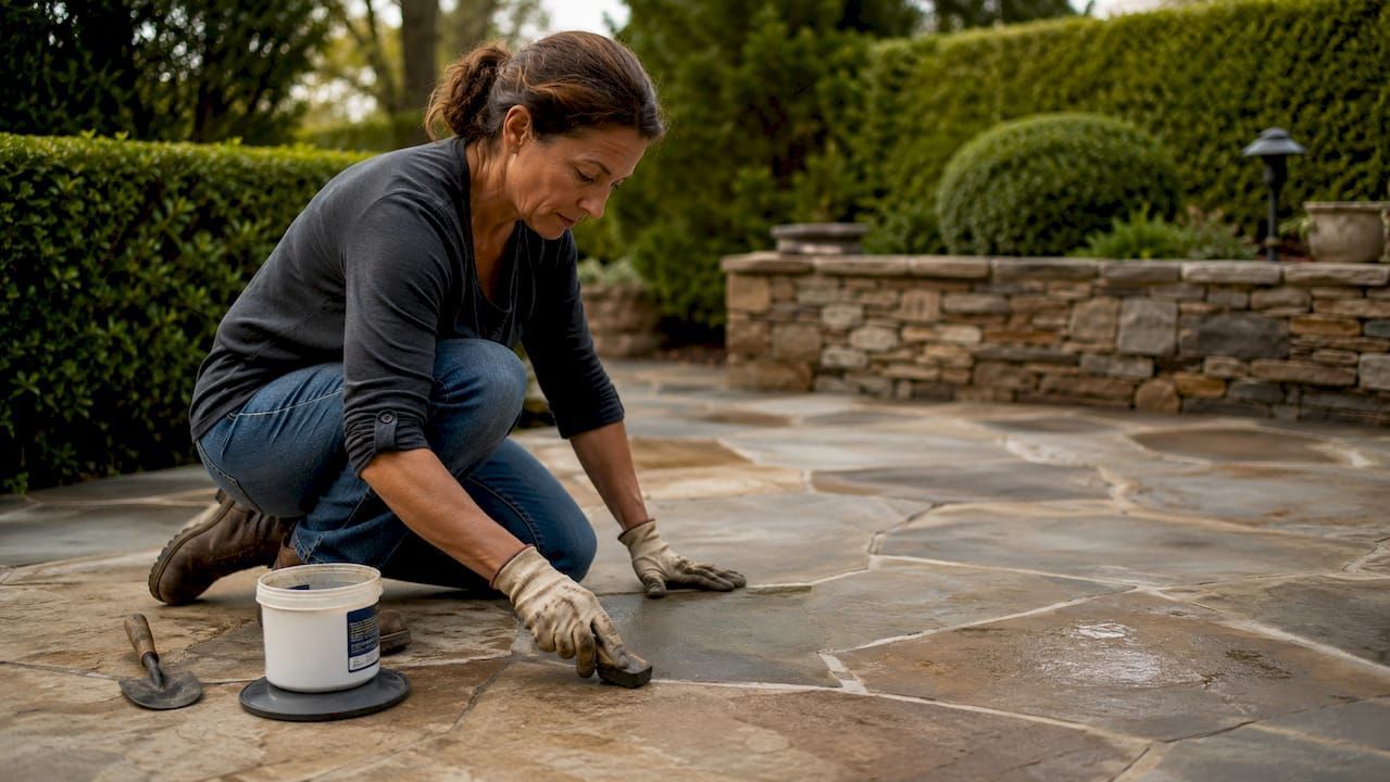 Sealed outdoor stone patio